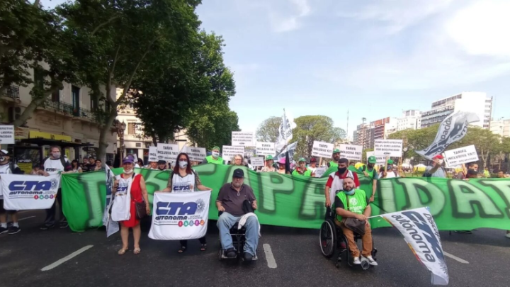 LA CTA AUTÓNOMA BONAERENSE MOSTRÓ SU REPUDIO A LAS BAJAS DE LAS PENSIONES NO CONTRIBUTIVAS