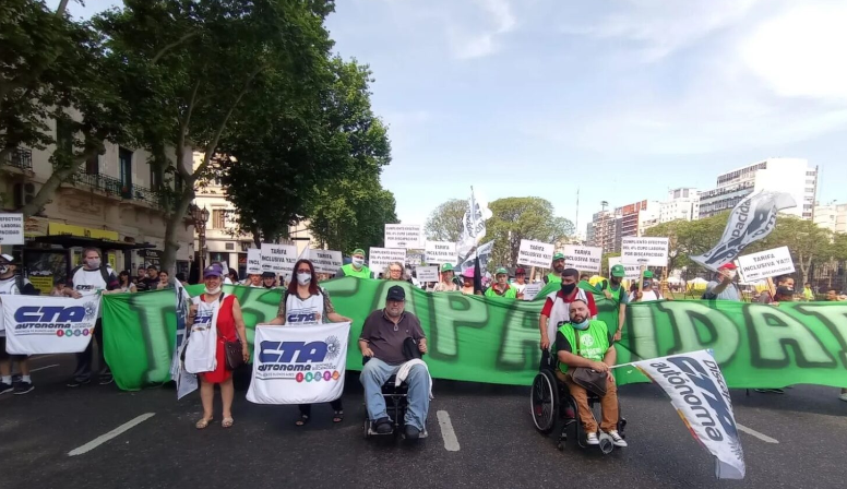 LA CTA AUTÓNOMA BONAERENSE MOSTRÓ SU REPUDIO A LAS BAJAS DE LAS PENSIONES NO CONTRIBUTIVAS