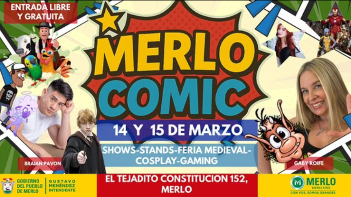 MERLO COMIC: DOS DÍAS DE CULTURA POP, COSPLAY Y GAMING CON ENTRADA LIBRE