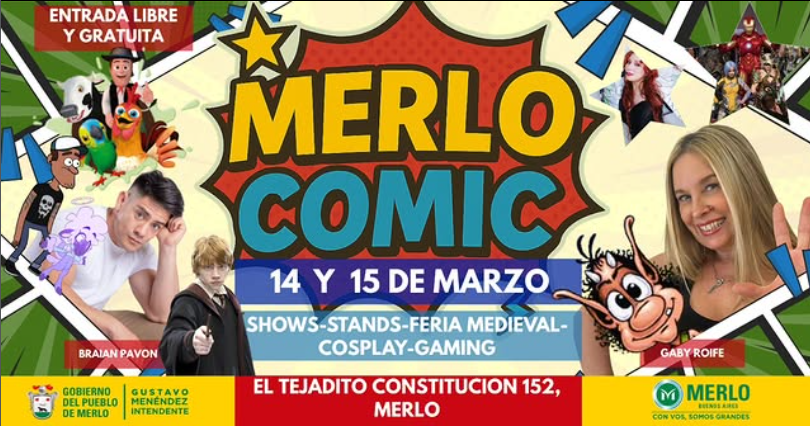 MERLO COMIC: DOS DÍAS DE CULTURA POP, COSPLAY Y GAMING CON ENTRADA LIBRE