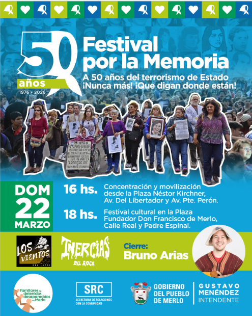 FESTIVAL POR LA MEMORIA EN MERLO: A 50 AÑOS DEL GOLPE, UNA JORNADA DE RECUERDO, LUCHA Y CULTURA