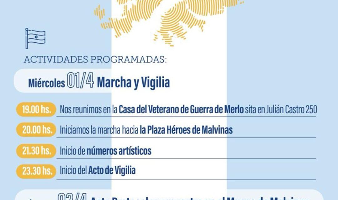 MERLO CONMEMORA EL 44° ANIVERSARIO DE LA GESTA DE MALVINAS CON MARCHA, VIGILIA Y ACTO CENTRAL