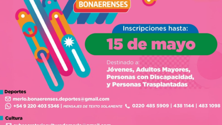 ÚLTIMAS HORAS PARA INSCRIBIRSE A LOS JUEGOS BONAERENSES 2026: MERLO CONVOCA A JÓVENES, ADULTOS MAYORES Y PERSONAS CON DISCAPACIDAD