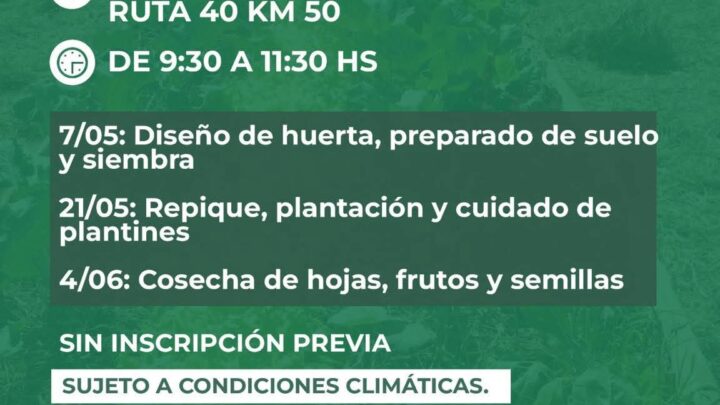 MARCOS PAZ IMPULSA TALLERES GRATUITOS DE HUERTA FAMILIAR PARA FOMENTAR LA PRODUCCIÓN SUSTENTABLE