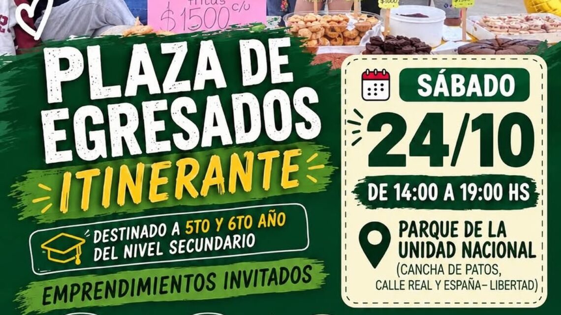 MERLO: LA PLAZA DE EGRESADOS ITINERANTE VUELVE A LIBERTAD CON FERIA, RADIO ABIERTA Y SHOWS EN VIVO